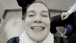 A still image from her invisible braces video